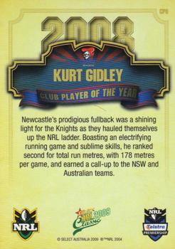 2009 Select Classic - Club Player of the Year #CP8 Kurt Gidley Back